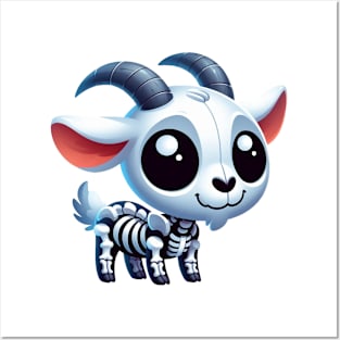 Cute Goat Skeleton Ghost Posters and Art